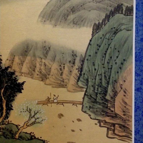 PAGODA N LANDSCAPE 18th-19th Century Chinese on Silk